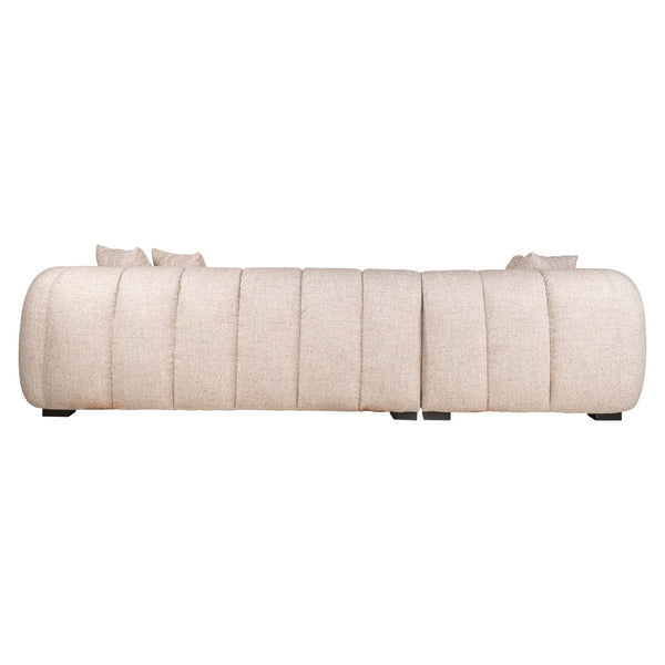 Sofa Novaro cream tweed lounge left fire retardant - Canwell Interiors Limited - Richmond