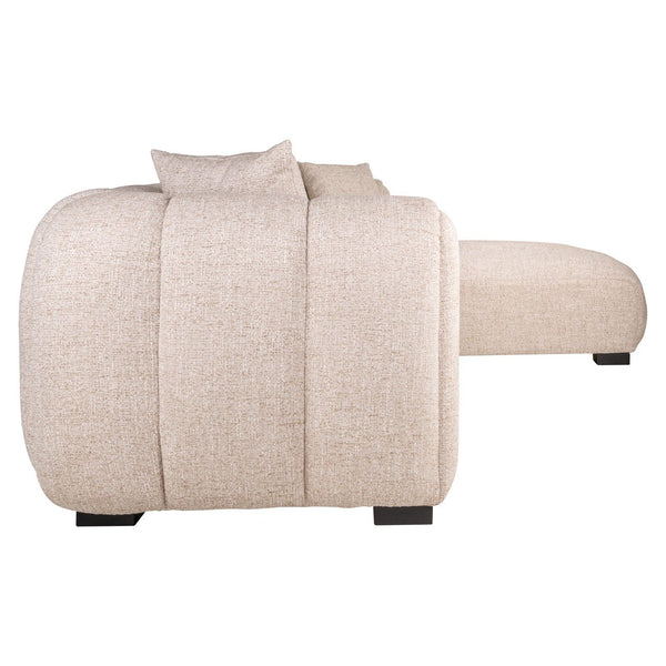 Sofa Novaro cream tweed lounge right fire retardant - Canwell Interiors Limited - Richmond