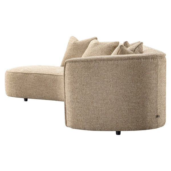 Sofa Romero Sand Tweed Ottoman Left Fire Retardant - XShowhome Limited - Richmond