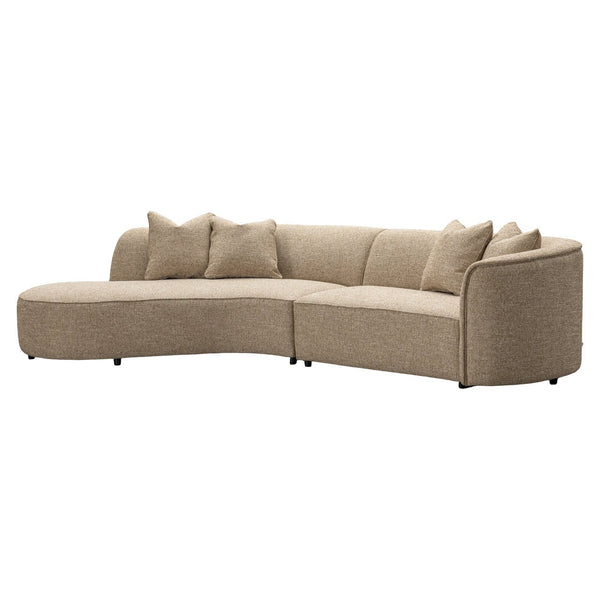 Sofa Romero Sand Tweed Ottoman Left Fire Retardant - XShowhome Limited - Richmond
