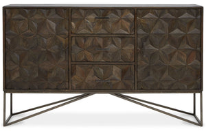 Solana Grey Washed Carved Mango Wood Sideboard - XShowhome Limited - Xshowhome