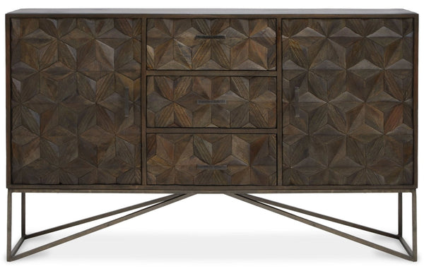Solana Grey Washed Carved Mango Wood Sideboard - XShowhome Limited - Xshowhome