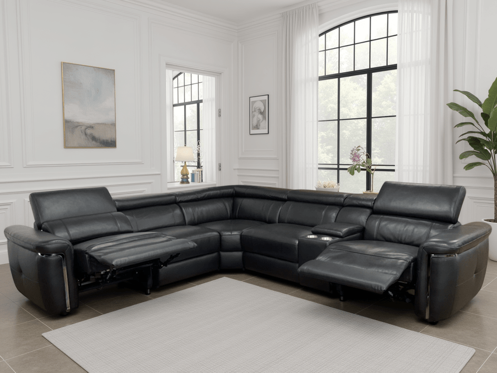 Somerville Electric Recliner Sofa Black Large Corner - XShowhome Limited - Xshowhome