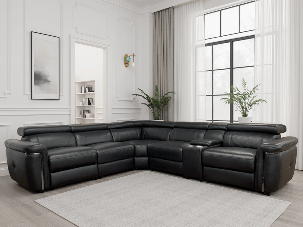 Somerville Electric Recliner Sofa Black Large Corner - XShowhome Limited - Xshowhome