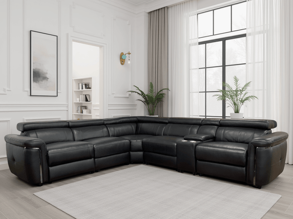 Somerville Electric Recliner Sofa Black Large Corner - XShowhome Limited - Xshowhome