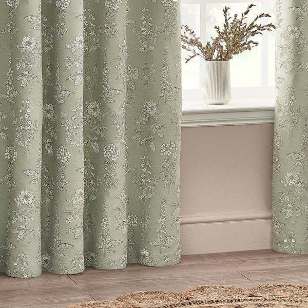 Sophia 117x137 Eyelet Curtain Sage - Canwell Interiors Limited - Riva
