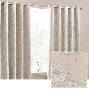 Sophia 117x183 Eyelet Curtain Natural - Canwell Interiors Limited - Riva