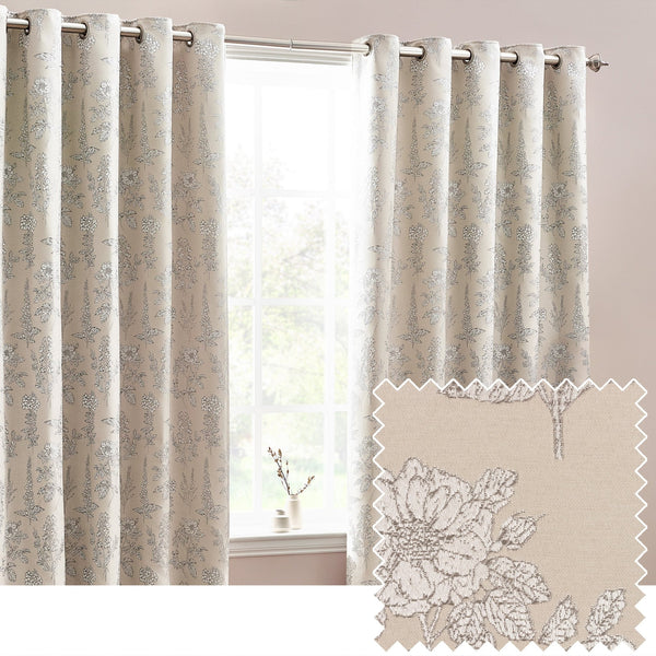 Sophia 117x183 Eyelet Curtain Natural - Canwell Interiors Limited - Riva