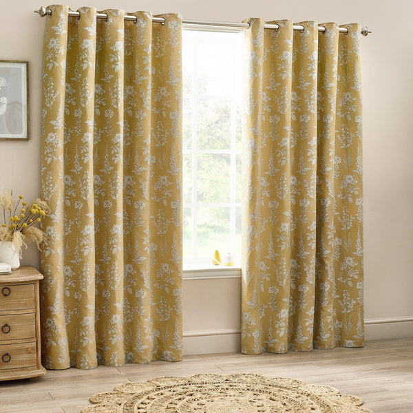 Sophia 168x183 Eyelet Curtain Gold - Canwell Interiors Limited - Riva