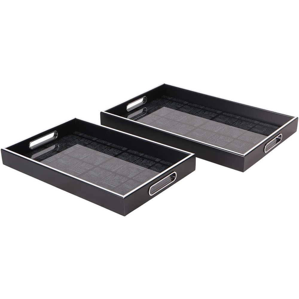 Squares Pattern Set of 2 Trays - XShowhome Limited - Libra