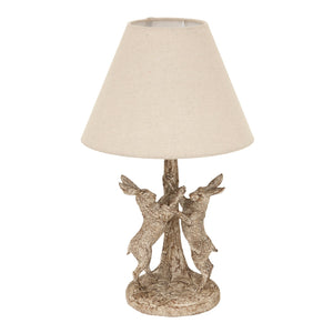 Stonewashed Marching Hares Lamp with Linen Shade - Canwell Interiors Limited - Hills