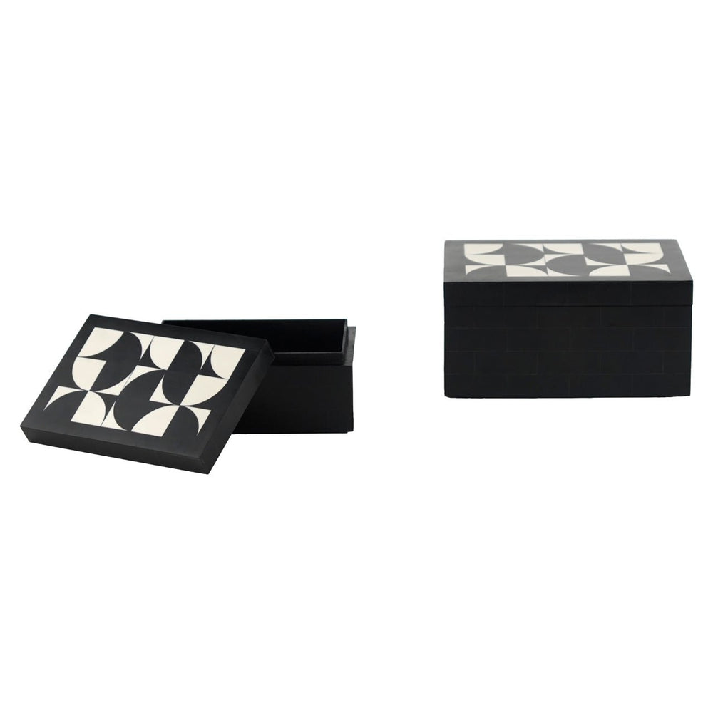 Storage box Rae black/white (Set of 2) - Canwell Interiors Limited - Richmond