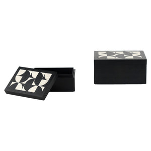 Storage box Rae black/white (Set of 2) - Canwell Interiors Limited - Richmond