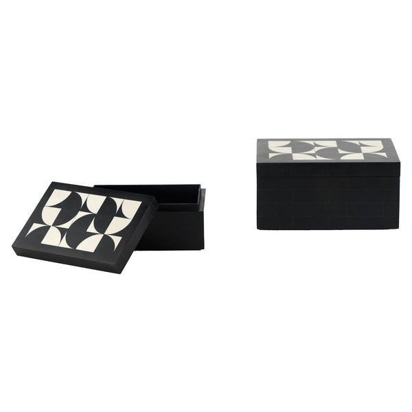 Storage box Rae black/white (Set of 2) - Canwell Interiors Limited - Richmond