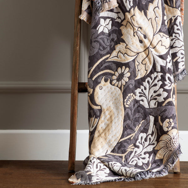 Strawberry Thief 140x170 Throw Biscuit - Canwell Interiors Limited - Riva