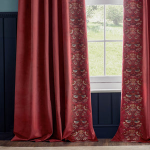 Strawberry Thief Embroidery 167x137 Pencil Pleat Curtains Berry - XShowhome Limited - Riva