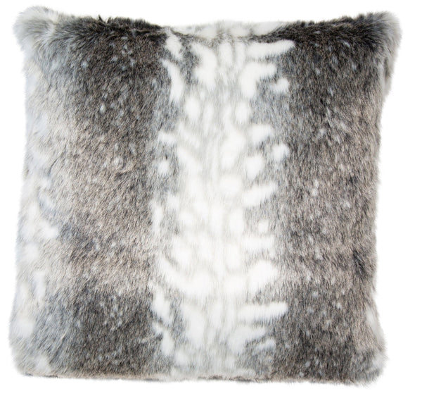 Striped Faux Fur Grey and White 50x50 - Canwell Interiors Limited - Malini