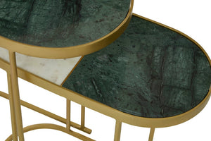 Suar Nest Of Two Marble Top Side Tables - Canwell Interiors Limited - Xshowhome