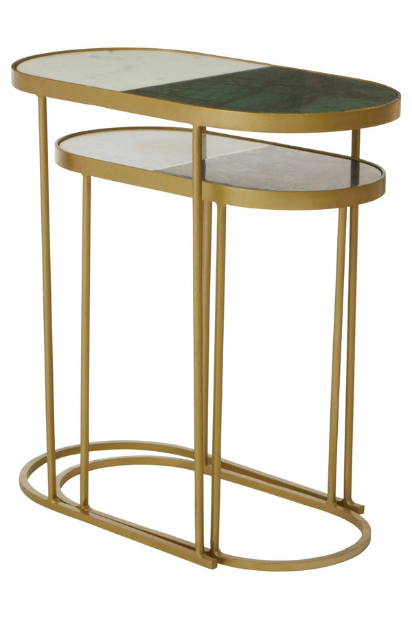 Suar Nest Of Two Marble Top Side Tables - XShowhome Limited - Xshowhome