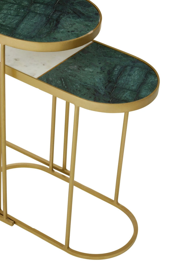 Suar Nest Of Two Marble Top Side Tables - XShowhome Limited - Xshowhome