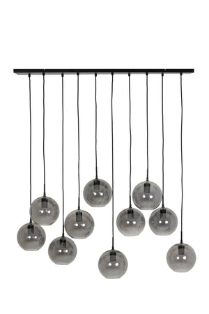 SUBAR Pendant Light — 10l Matt Black & Smoked Glass - Canwell Interiors Limited - Light & Living