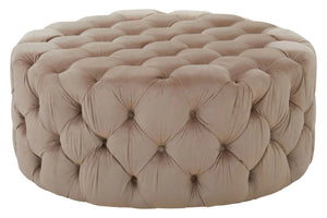 Suri Beige Velvet Round Ottoman Stool - XShowhome Limited - Xshowhome