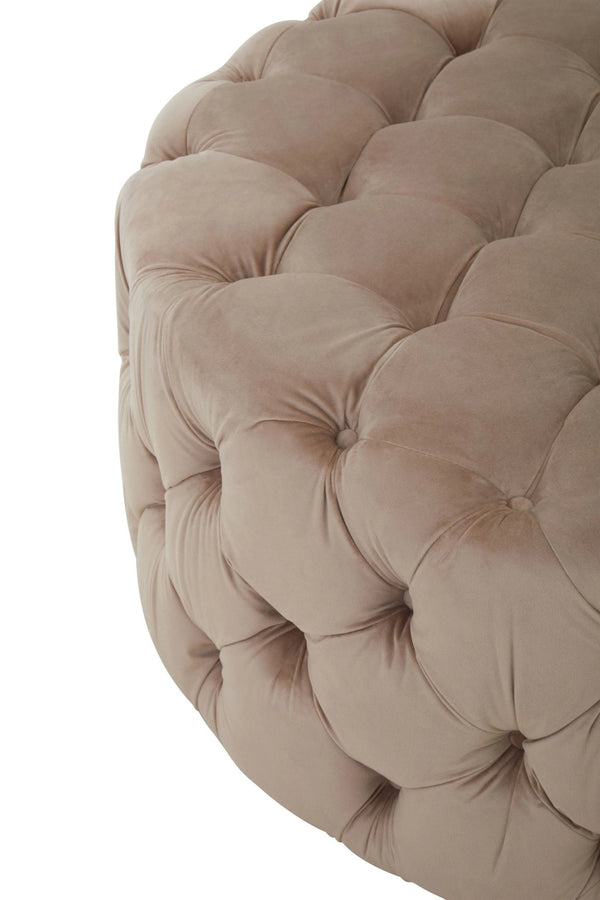 Suri Beige Velvet Round Ottoman Stool - XShowhome Limited - Xshowhome