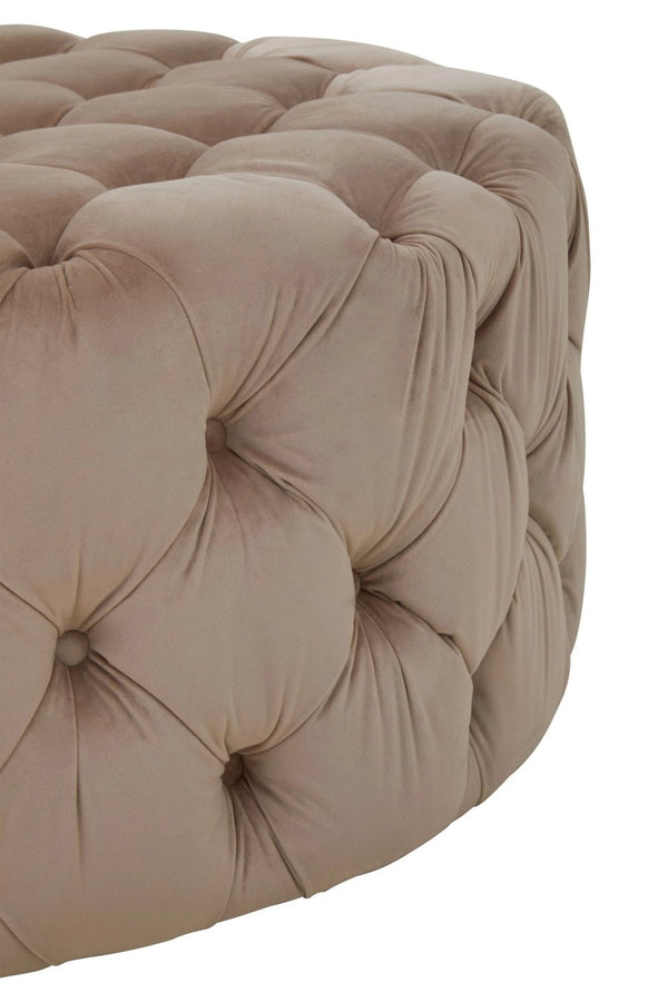 Suri Beige Velvet Round Ottoman Stool - XShowhome Limited - Xshowhome