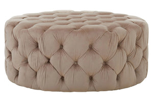 Suri Beige Velvet Round Ottoman Stool - XShowhome Limited - Xshowhome