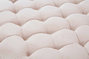 Suri Pale Pink Velvet Round Ottoman Stool - Canwell Interiors Limited - Xshowhome
