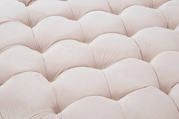 Suri Pale Pink Velvet Round Ottoman Stool - Canwell Interiors Limited - Xshowhome