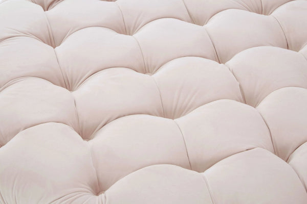 Suri Pale Pink Velvet Round Ottoman Stool - XShowhome Limited - Xshowhome