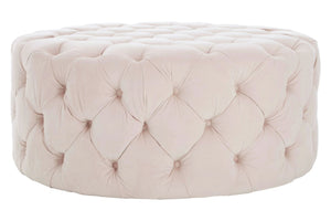 Suri Pale Pink Velvet Round Ottoman Stool - XShowhome Limited - Xshowhome