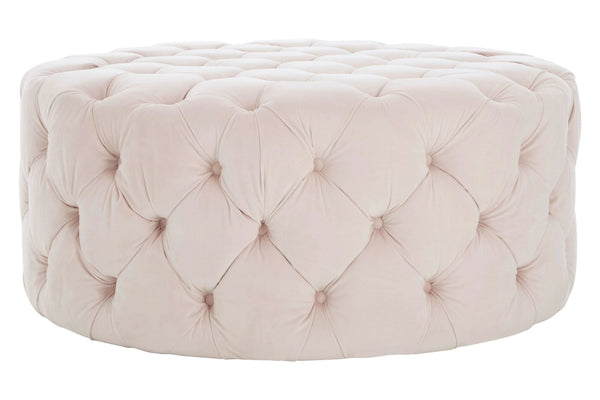 Suri Pale Pink Velvet Round Ottoman Stool - XShowhome Limited - Xshowhome