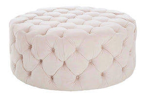 Suri Pale Pink Velvet Round Ottoman Stool - XShowhome Limited - Xshowhome