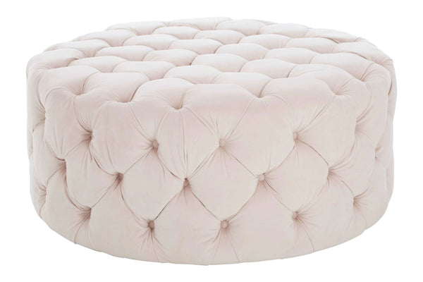 Suri Pale Pink Velvet Round Ottoman Stool - XShowhome Limited - Xshowhome