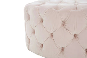 Suri Pale Pink Velvet Round Ottoman Stool - XShowhome Limited - Xshowhome