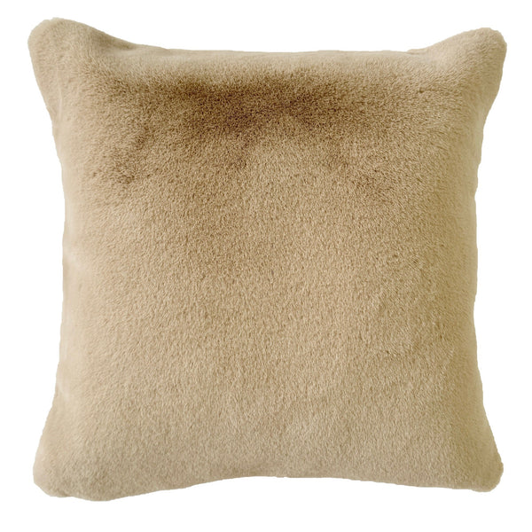 Tactile Faux Fur Cushion in Beige 50x50 - Canwell Interiors Limited - Malini