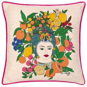 Taormina 43x43 Feather Filled Cushion Magenta - Canwell Interiors Limited - Riva