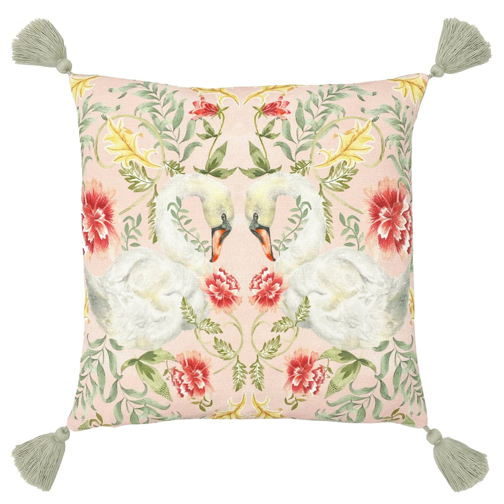 Tassels Heritage 43x43 Feather Filled Cushion Swans - Canwell Interiors Limited - Riva