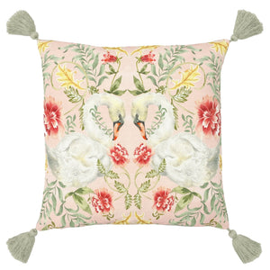 Tassels Heritage 43x43 Feather Filled Cushion Swans - Canwell Interiors Limited - Riva