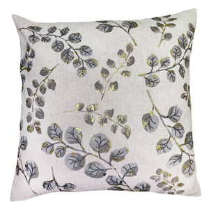 Taupe and Gold Metallic Leaves 45x45 - Canwell Interiors Limited - Malini