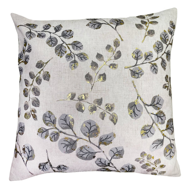 Taupe and Gold Metallic Leaves 45x45 - Canwell Interiors Limited - Malini