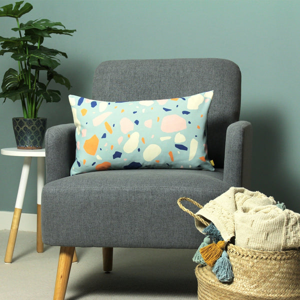 Terra 30x50 Feather Filled Cushion Aqua - Canwell Interiors Limited - Riva