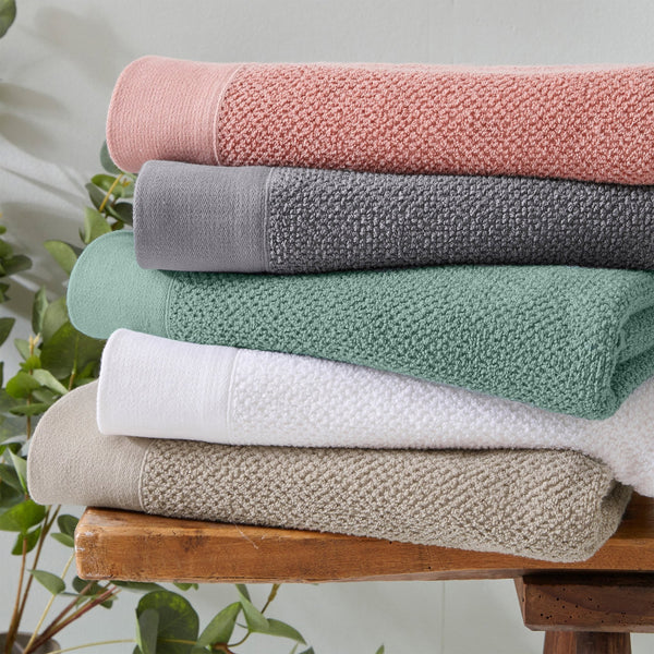 Textured Bath Sheet Smoke Green - Canwell Interiors Limited - Riva
