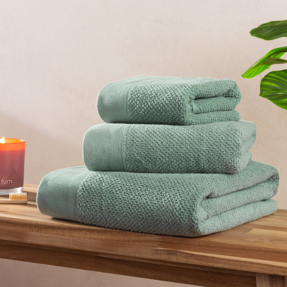 Textured Bath Sheet Smoke Green - Canwell Interiors Limited - Riva