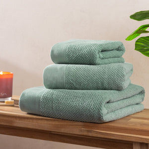 Textured Bath Sheet Smoke Green - Canwell Interiors Limited - Riva