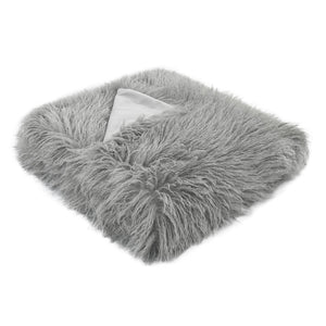 Textured Faux Mongolian Throw Grey 130x170 - Canwell Interiors Limited - Malini