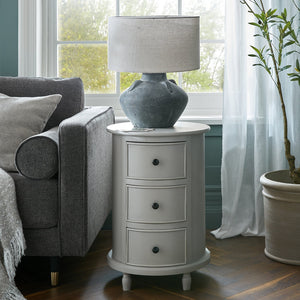 The Camden Collection 3 Drawer Round Side Table - Canwell Interiors Limited - Hills