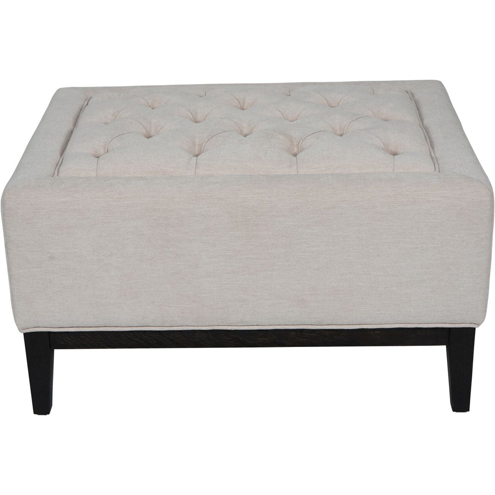 Theodore Buttoned Stool in Ivory Fabric 81x61cm - XShowhome Limited - Libra